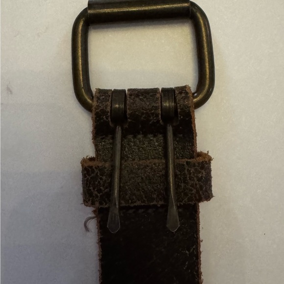 Aldo Brown Leather Belt with Double Prong Buckle - Picture 2 of 5